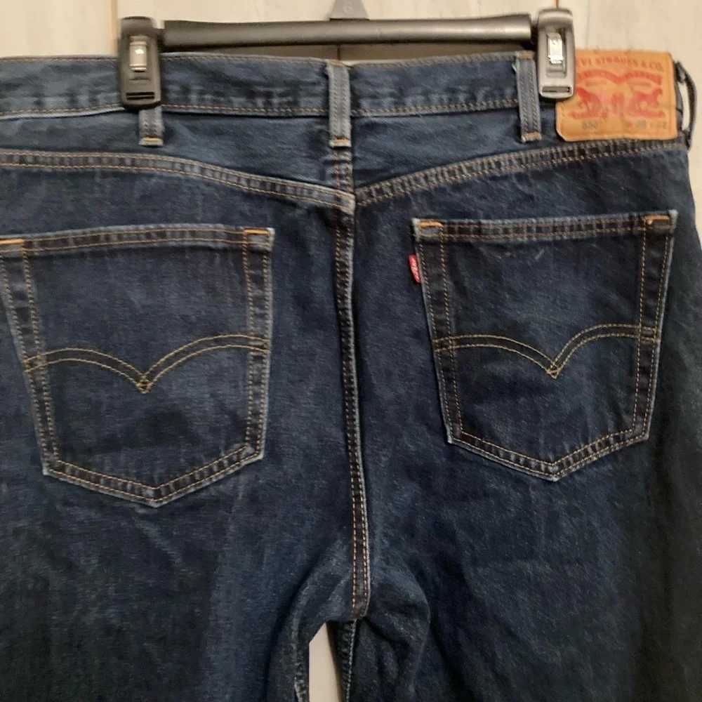 Levis Jeans Mens 38x32 Blue 550 Relaxed Fit Straight‎ Dark Wash Denim